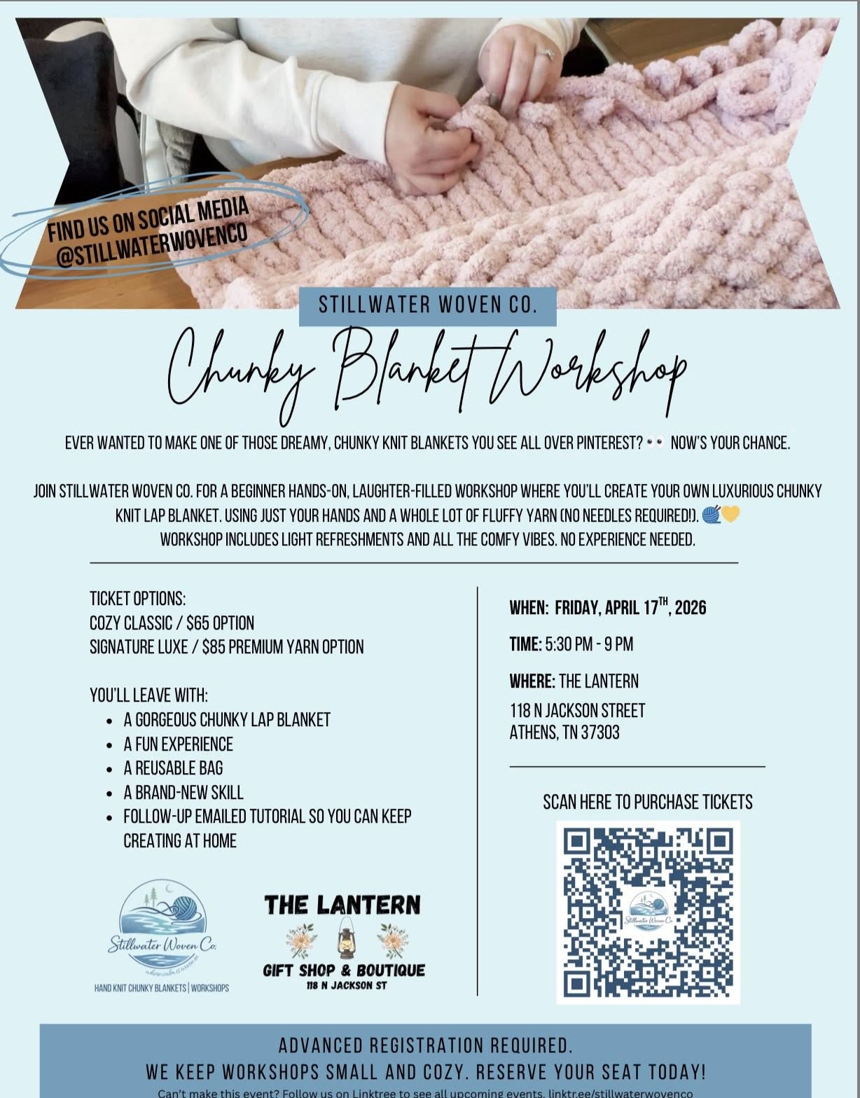 Event Promo Photo For Chunky Blanket Workshop
