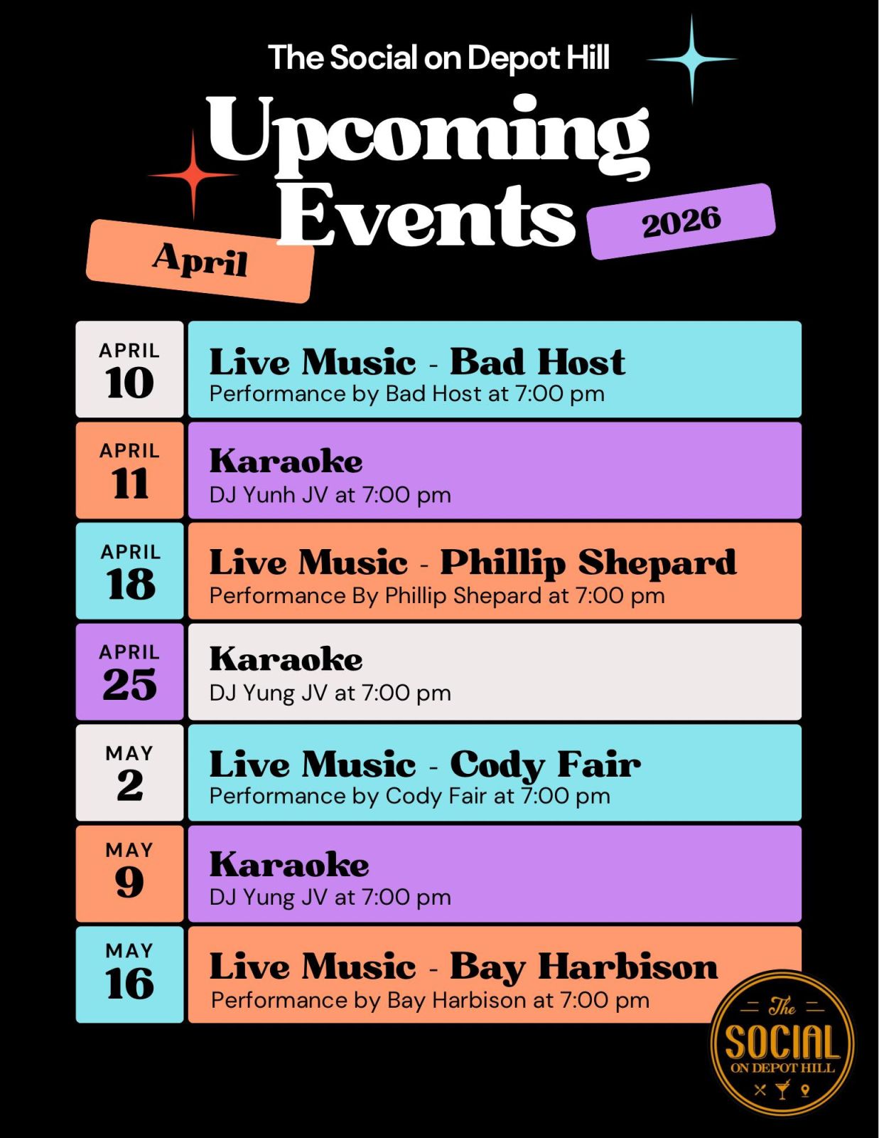 Event Promo Photo For Karaoke at The Social on Depot Hill