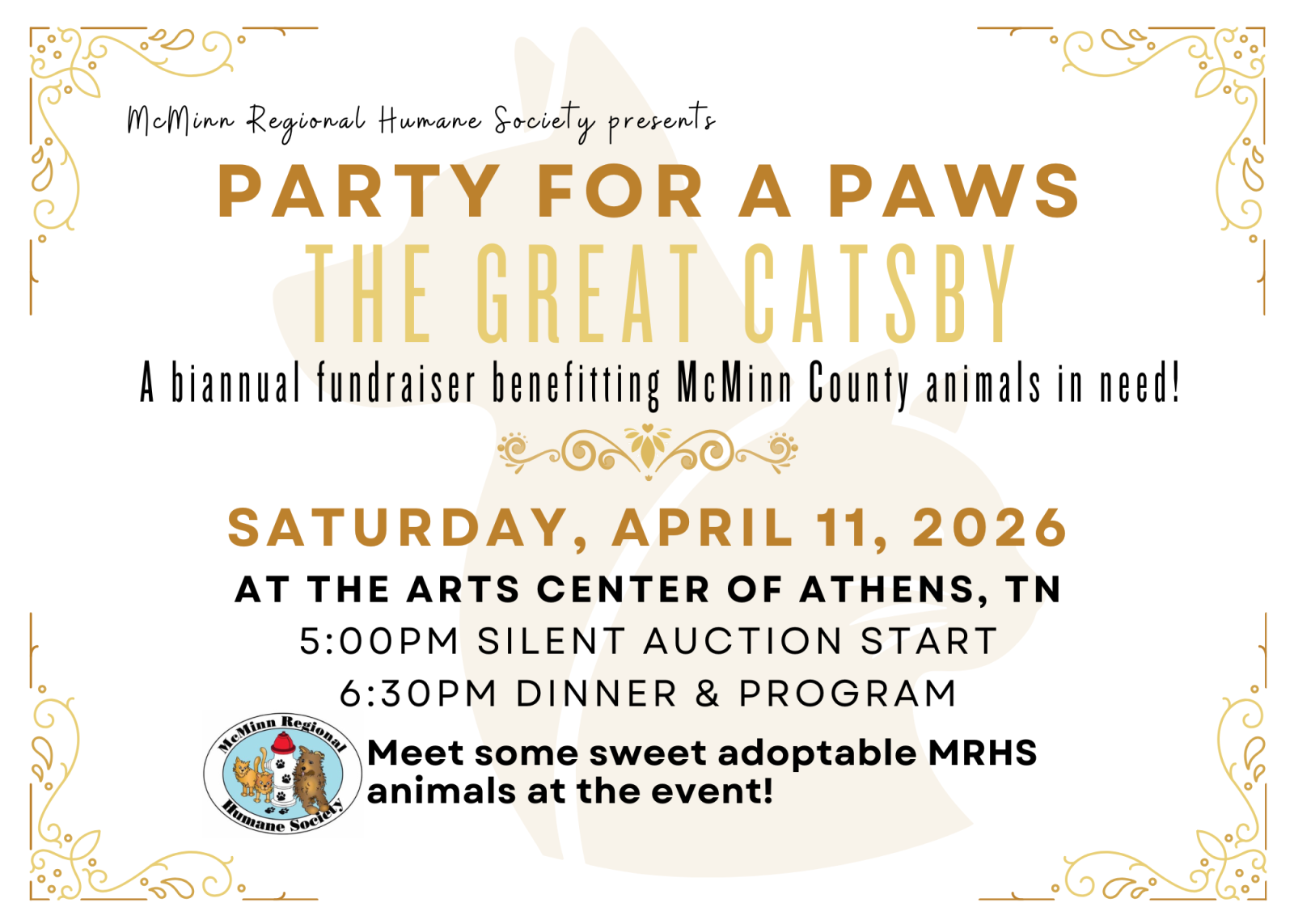 Event Promo Photo For Party for a Paws- The Great Catsby