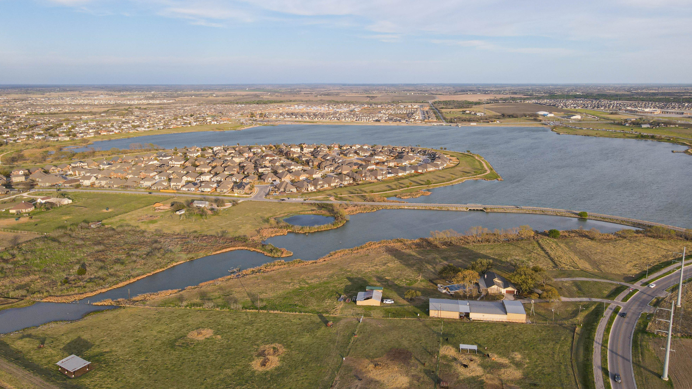 aerial shot of Pflugerville, TX