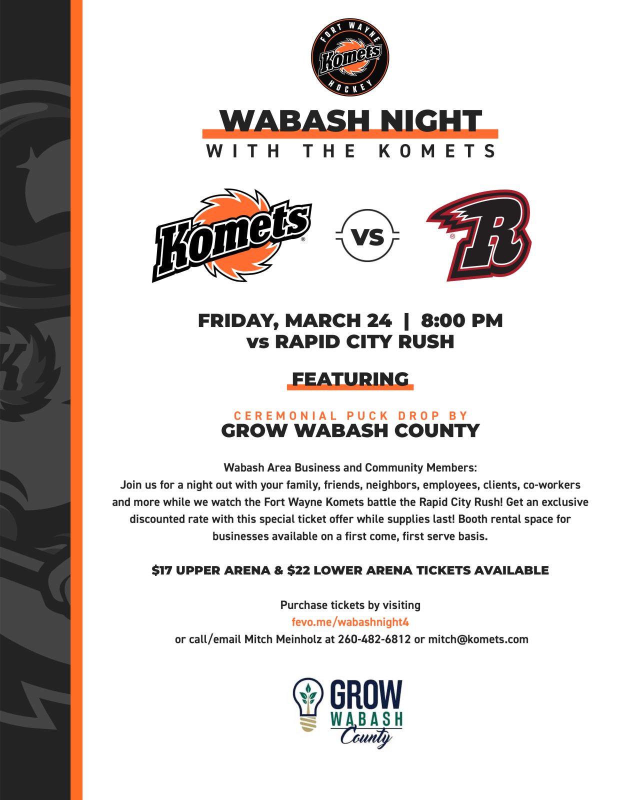 Komets to host Wabash County Night March 24 main photo