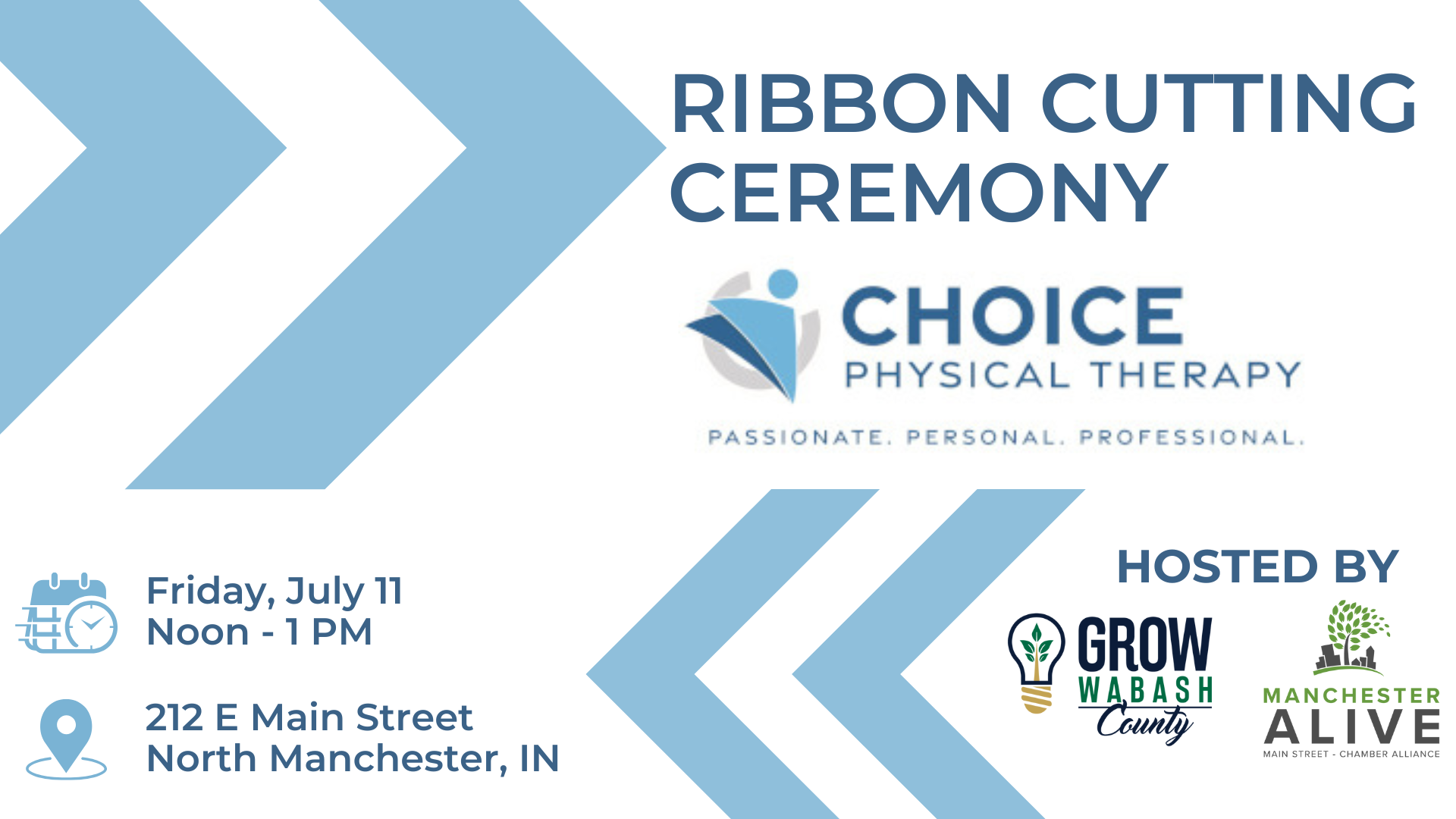 Click the Choice Physical Therapy to celebrate North Manchester grand opening slide photo to open
