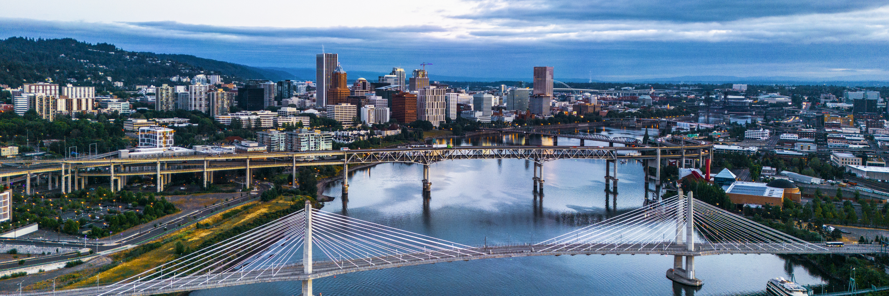 Portland skyline at dusk