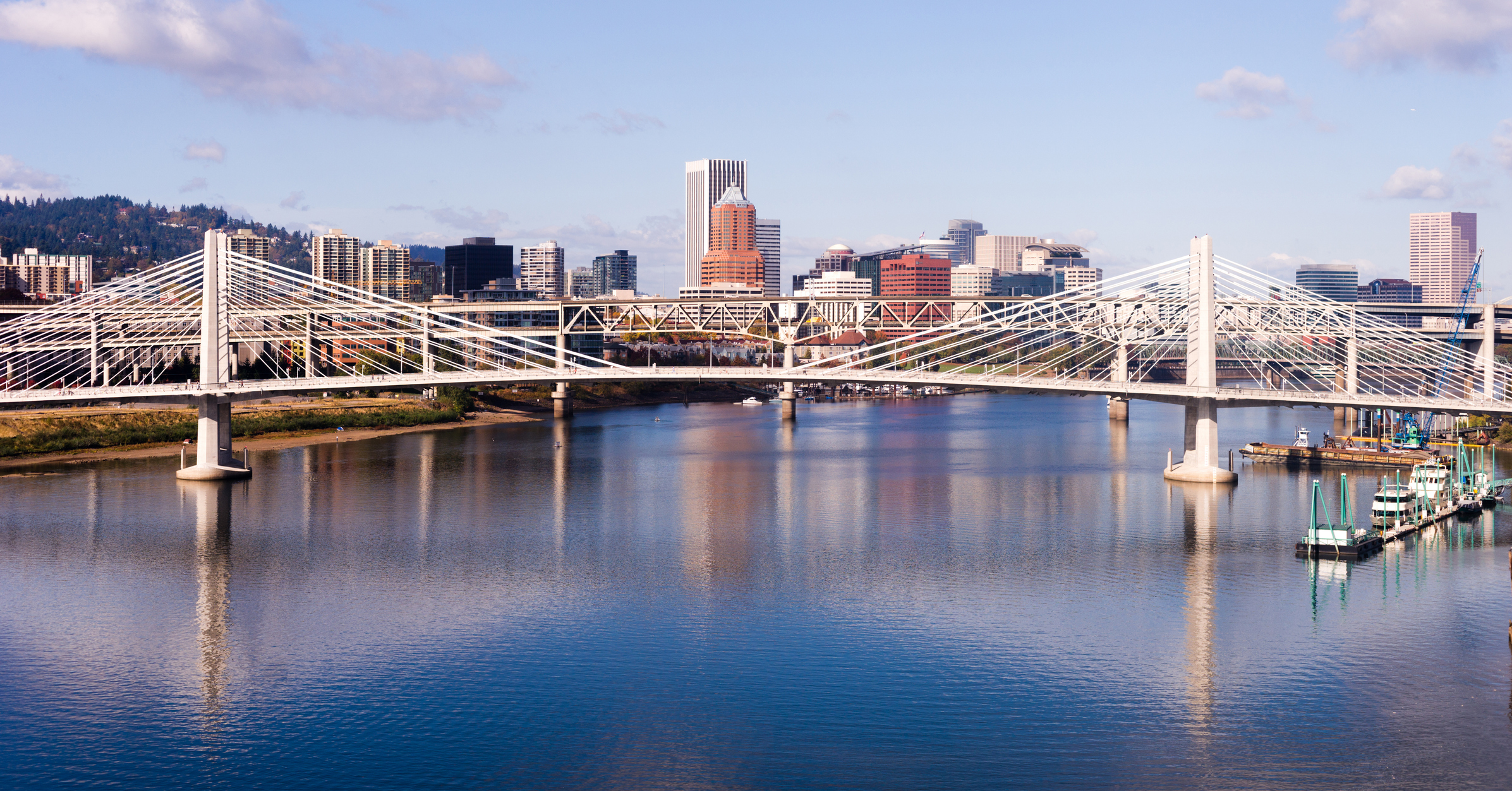 The Tilikum Crossing Bridge and the Portland Skyline