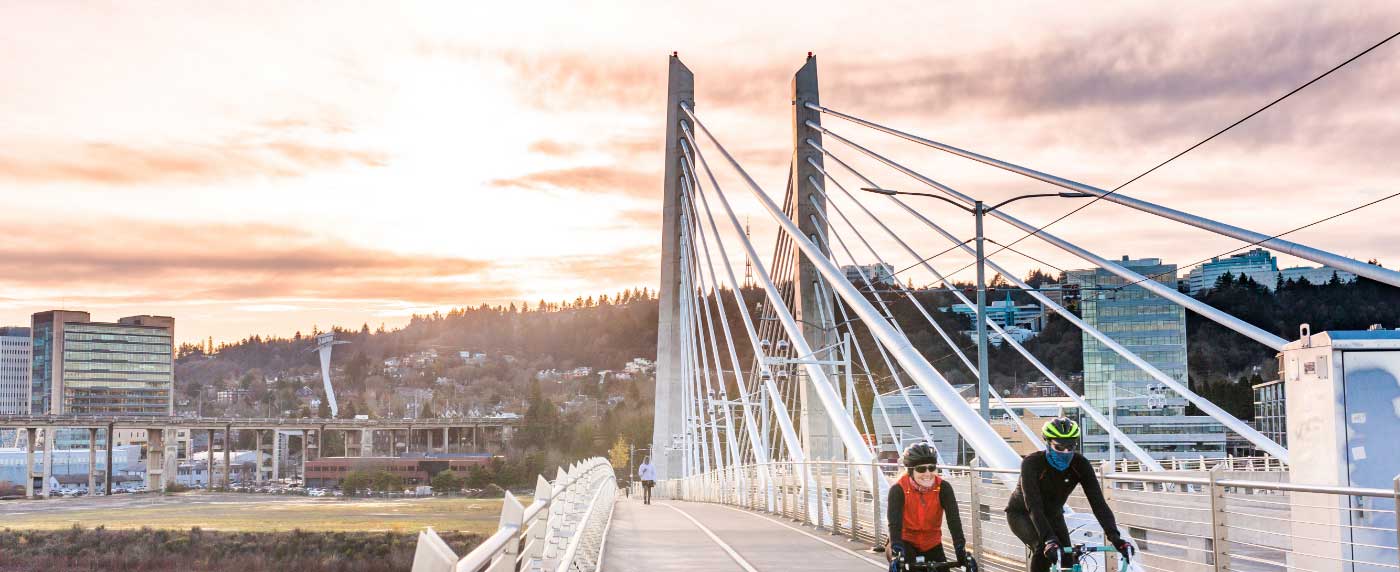 suspension bridge in Portland, OR