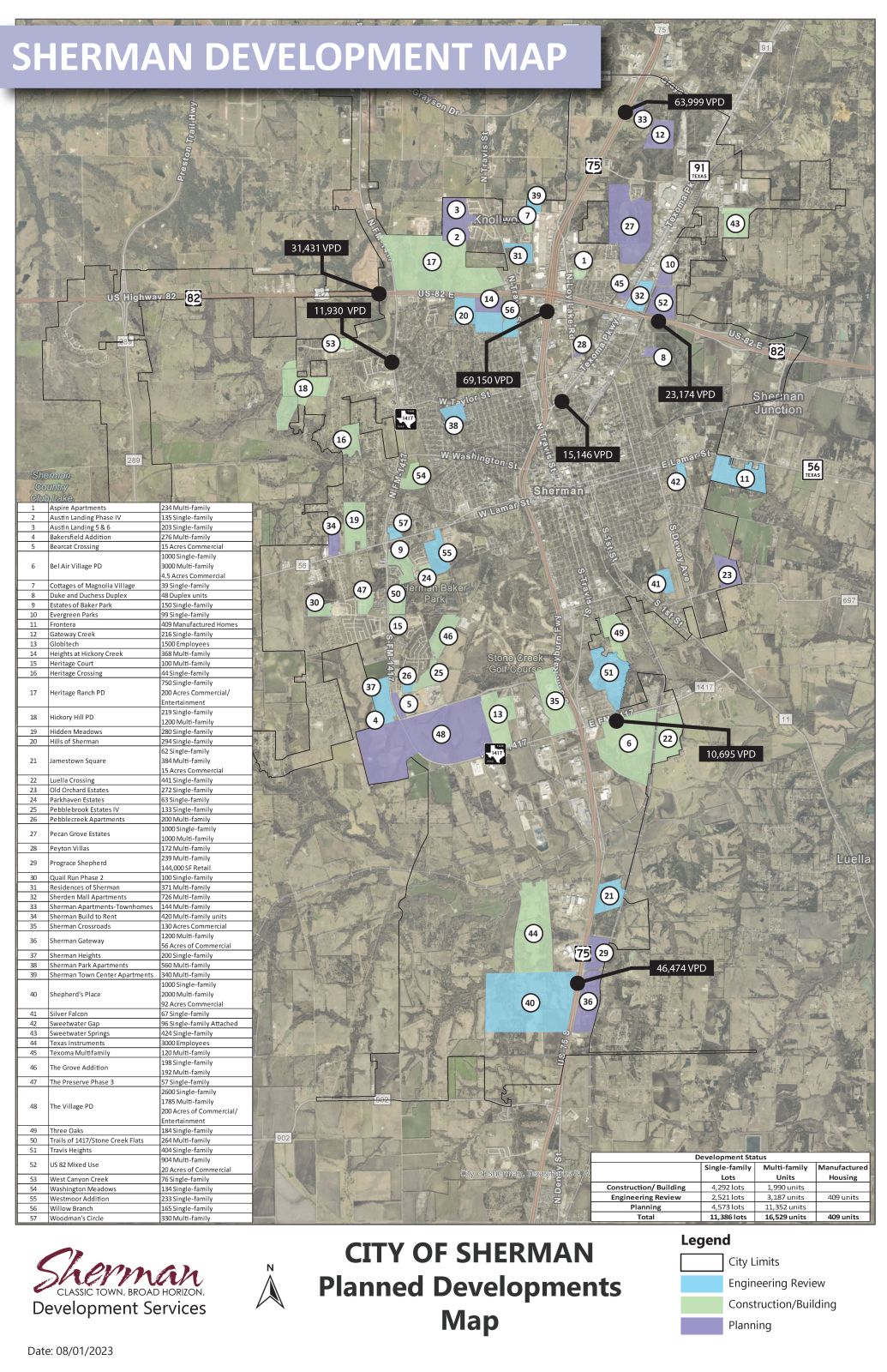 Sherman Development Map