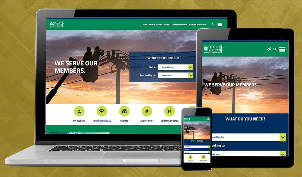 Osage Valley homepage shown on multiple screen sizes