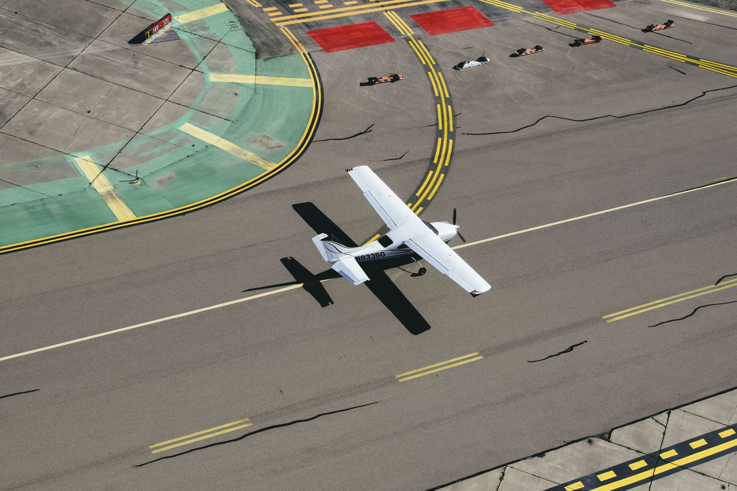 An airplane on a runway.