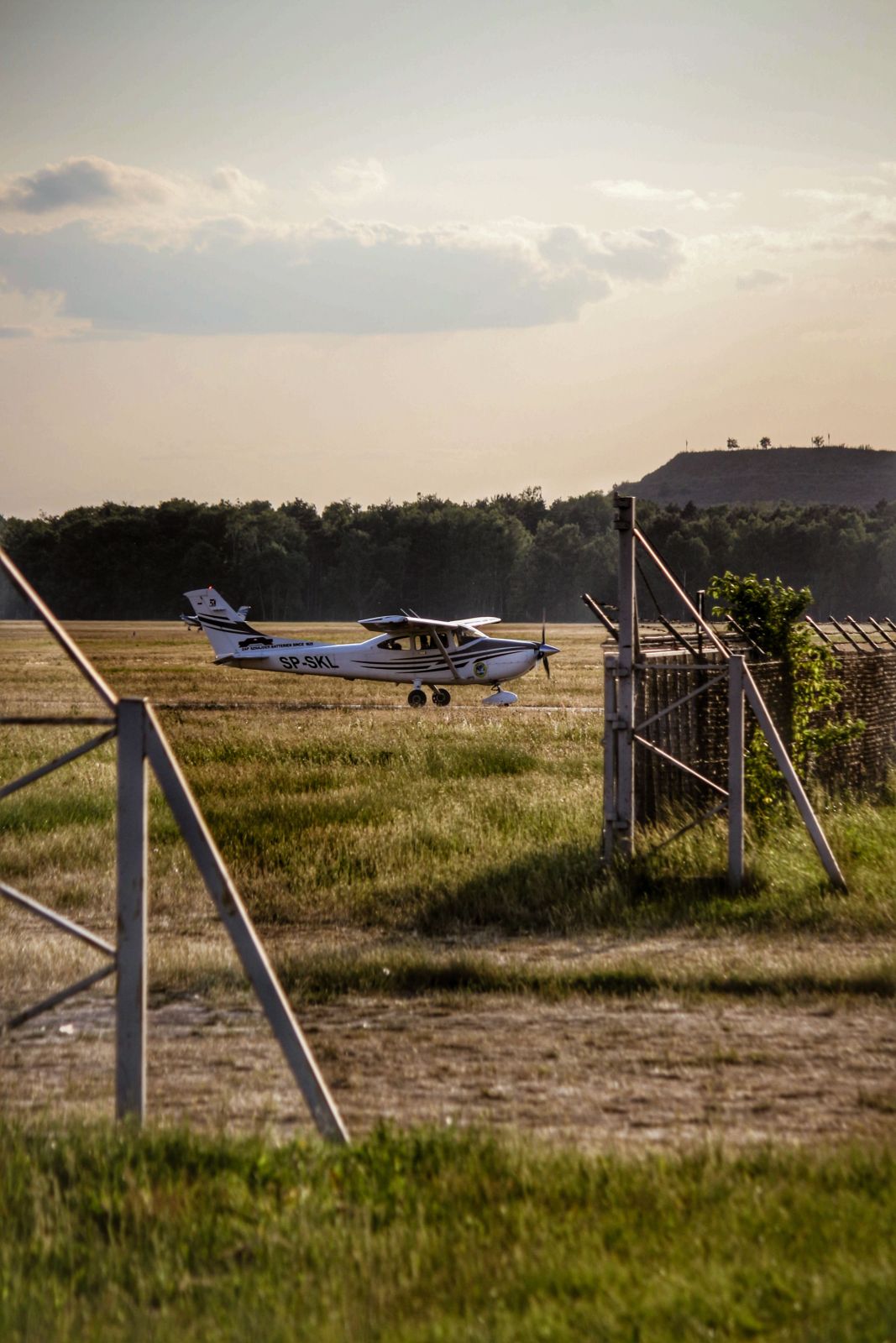 An airport at a rural airfield.