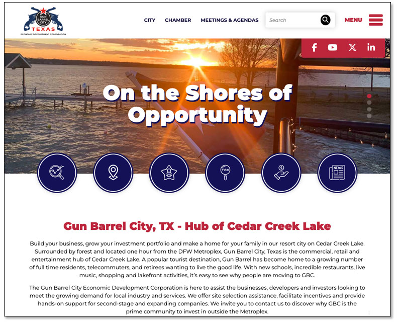 Gun Barrel City EDC Launches Redesigned Website to Attract Investment, Support Businesses, and Promote Growth Photo