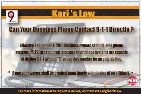 Kari's Law informational image