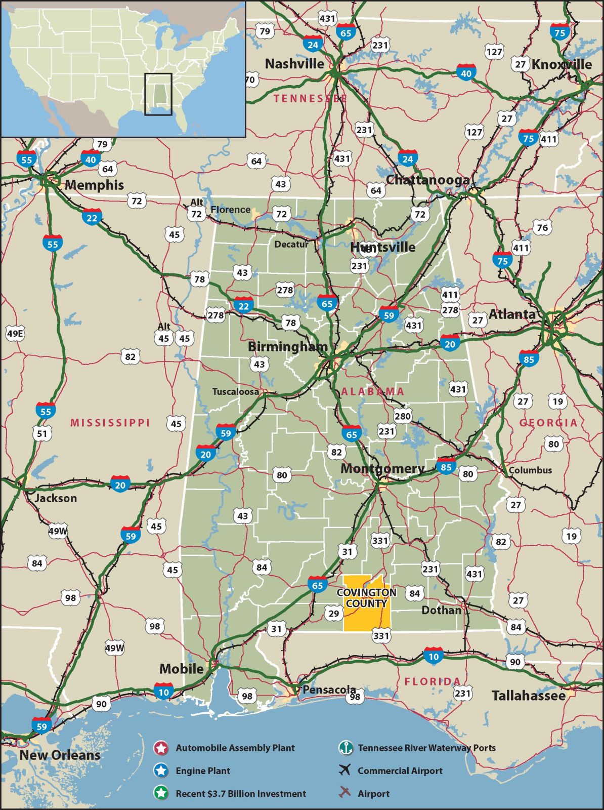Alabama Transportation map