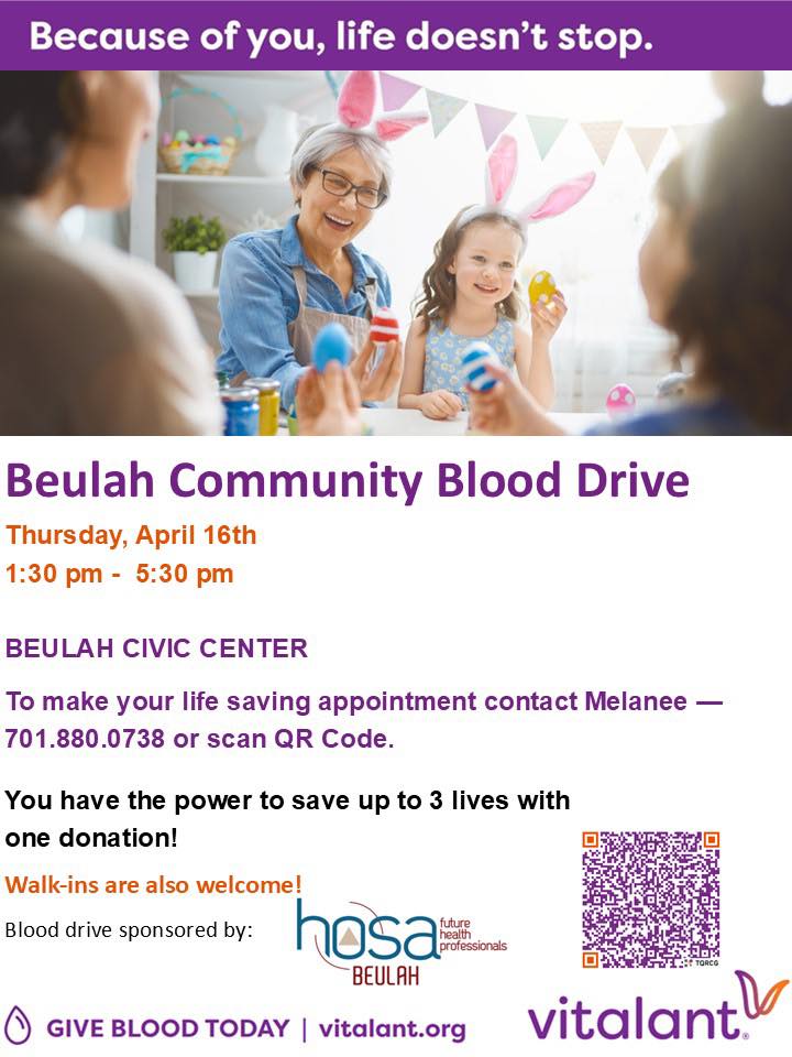 Event Promo Photo For Beulah Community Blood Drive