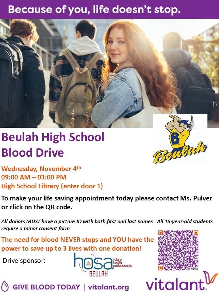 Beulah HS Blood Drive