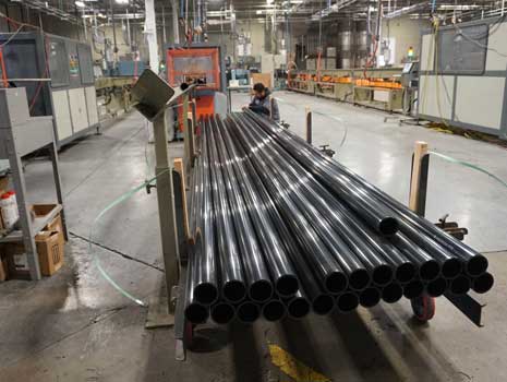 Metal rods in industrial park