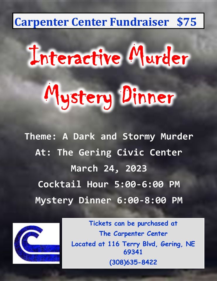 Event Promo Photo For Interactive Murder Mystery Dinner Fundraiser