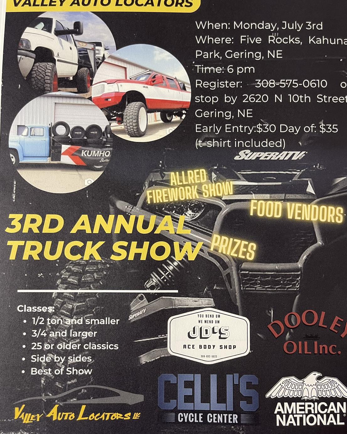 Event Promo Photo For 3rd Annual Valley Auto Locators Truck Show