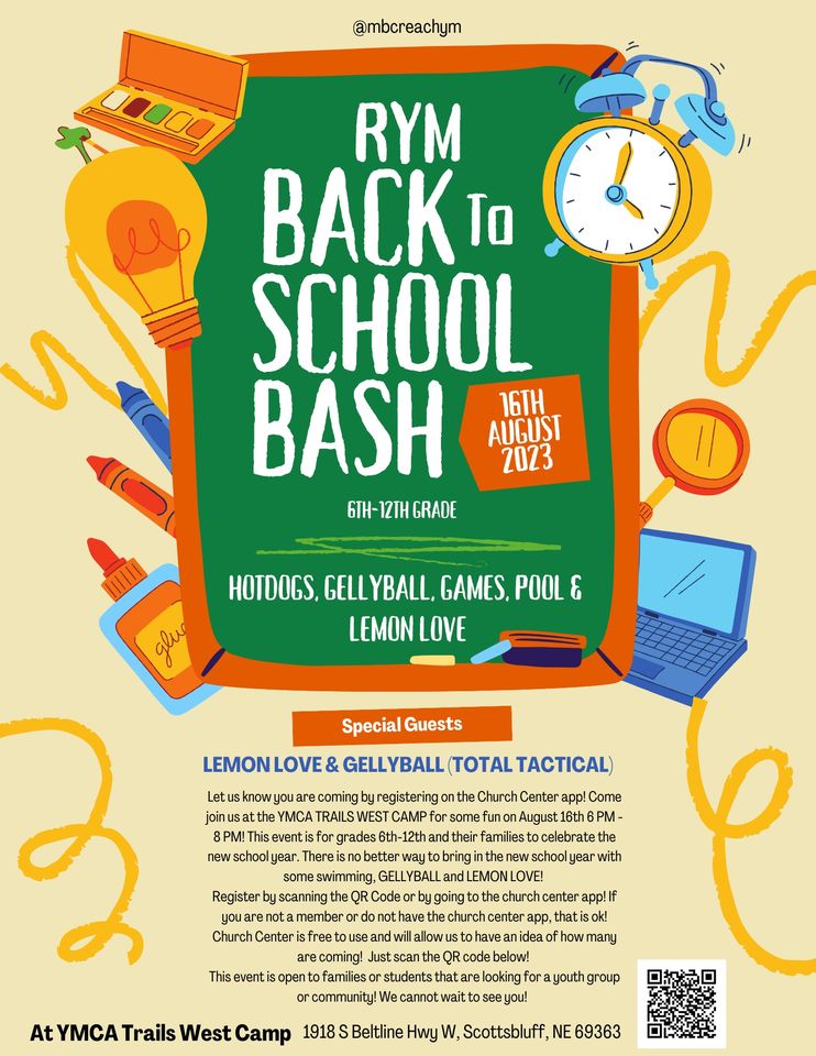 Event Promo Photo For Back 2 School Bash (6th-12th Grade)
