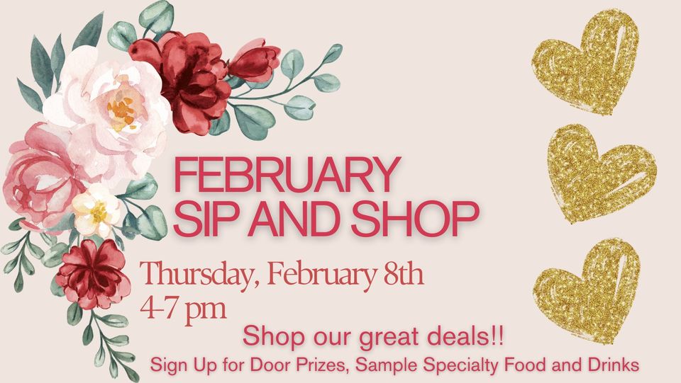 Event Promo Photo For February Sip and Shop