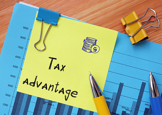 Tax Advantage image with bar graphs