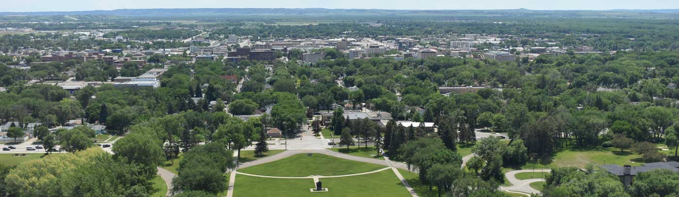 areal view of business area and community