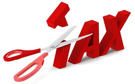the word tax cut by scissors