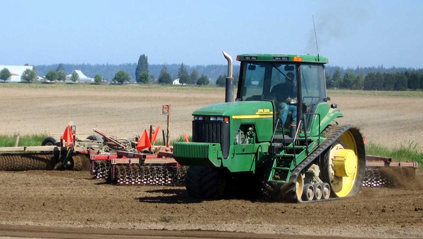 tractor in a field