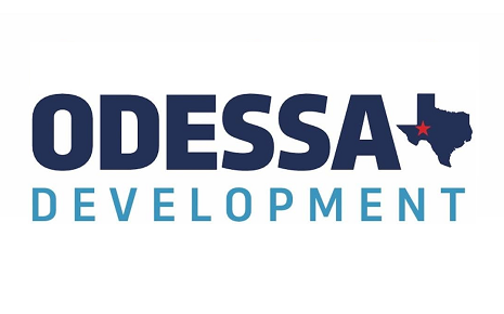 Odessa Development logo with a small image of the state of Texas after Odessa.
