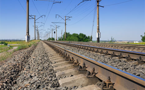 railroad tracks on a sunny day