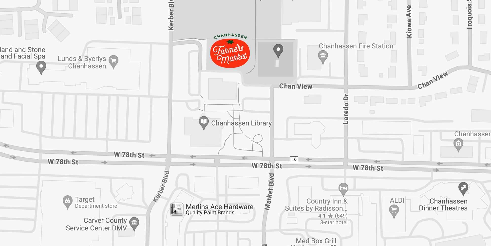 Chanhassen Farmers Market Location Map