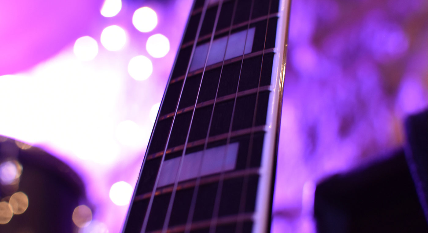 purple guitar neck