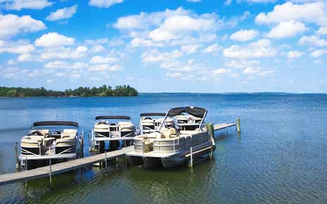 lake, dock and pontoons