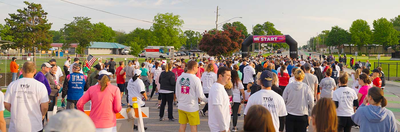 marathon runners at a start line