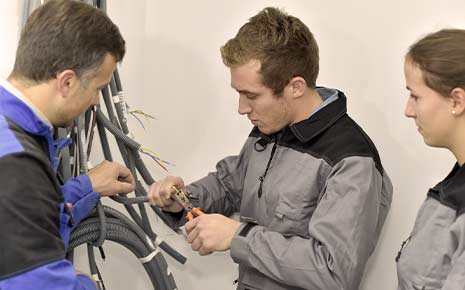 electrical students learning from teacher