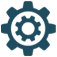 Engineering cog within another engineering cog icon