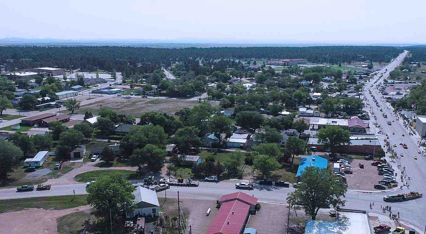 aerial view of upton, wyoming