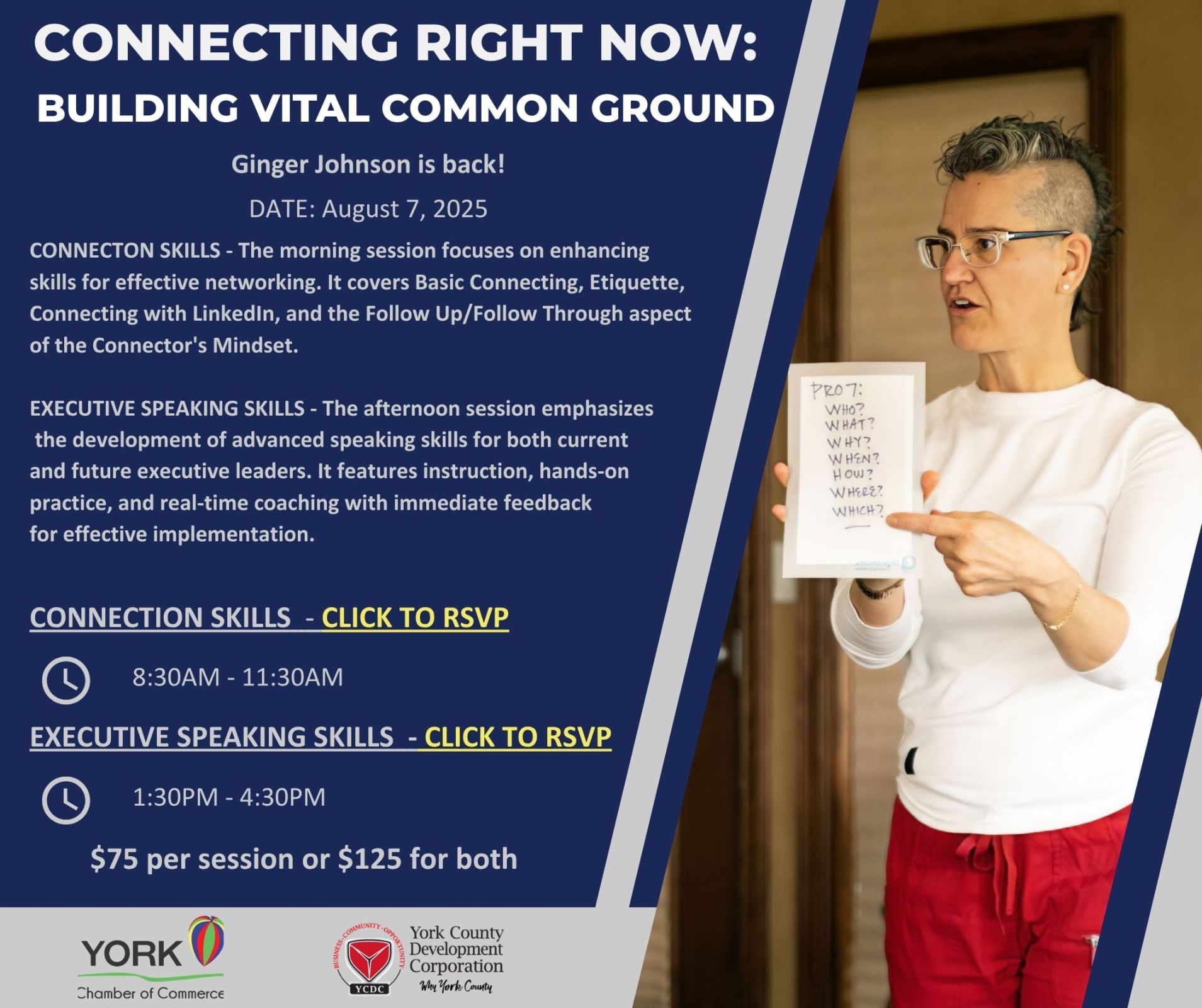 Click the Connecting Right Now: Building Vital Common Ground with Ginger Johnson slide photo to open