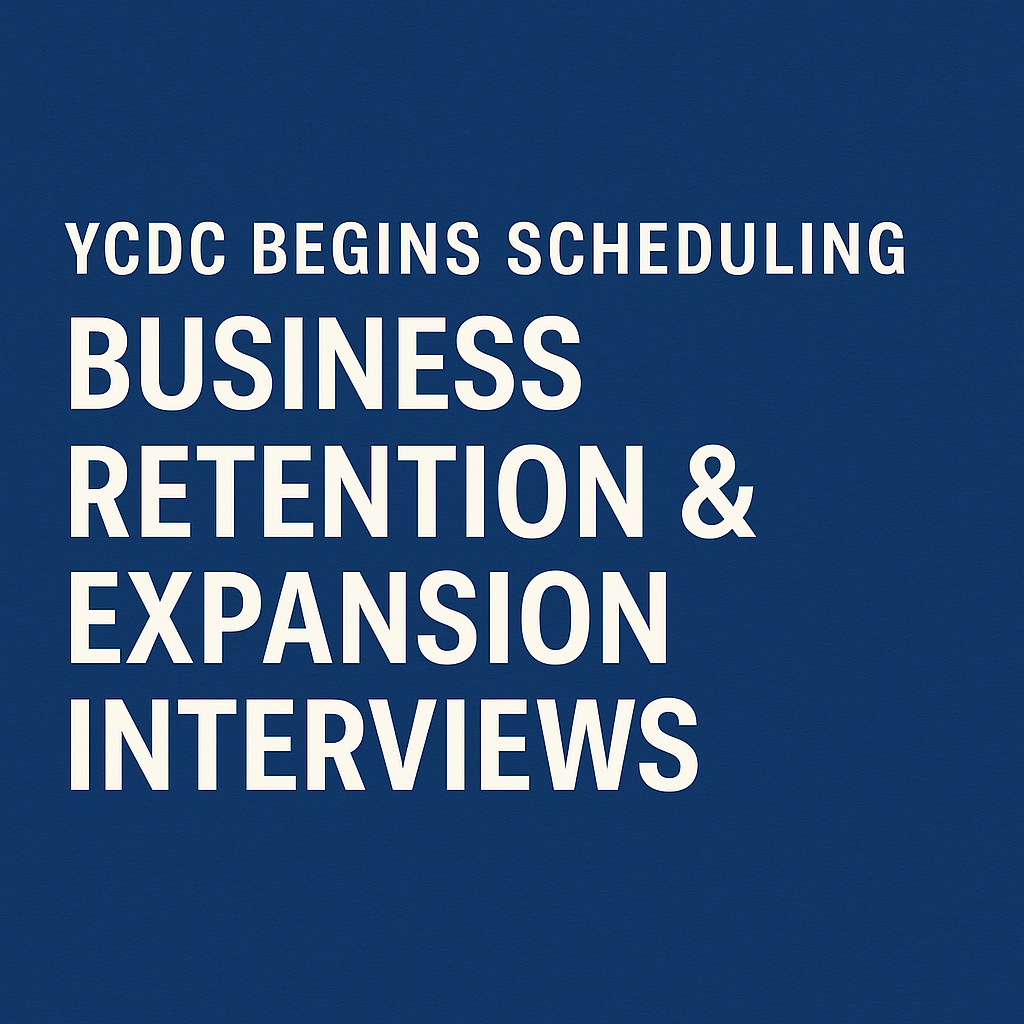 Click the YCDC Begins Scheduling Business Retention & Expansion (BRE) Interviews slide photo to open