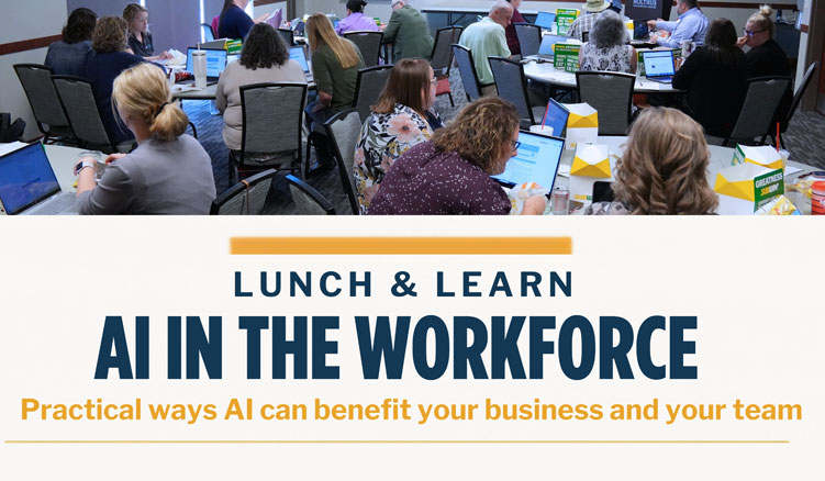 lunch-and-learn on AI graphic