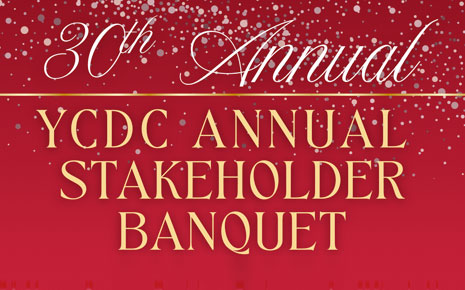 Click the Register Today! YCDC Annual Stakeholder Banquet slide photo to open