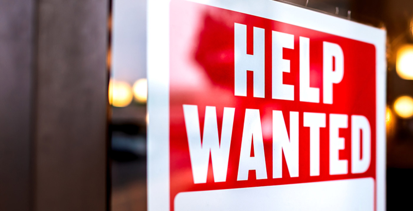 help wanted sign in window