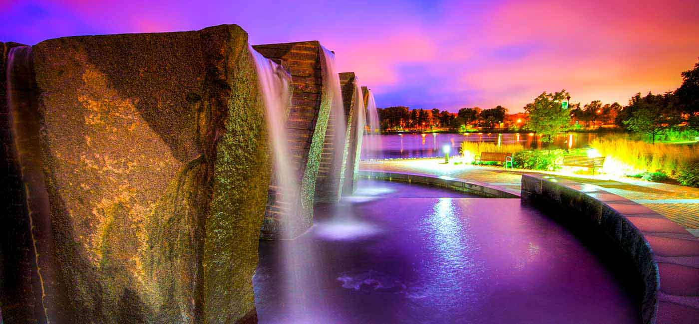 water feature at lake george downtown st. cloud