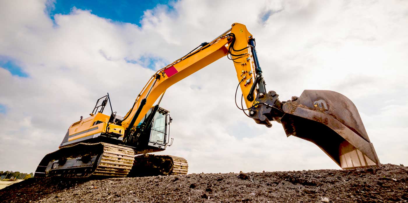 close-up of digger ready to break ground