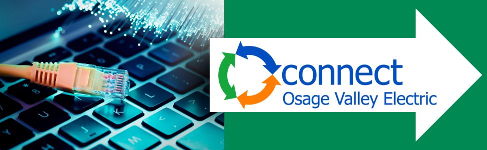 Connect logo and fiber optic graphic