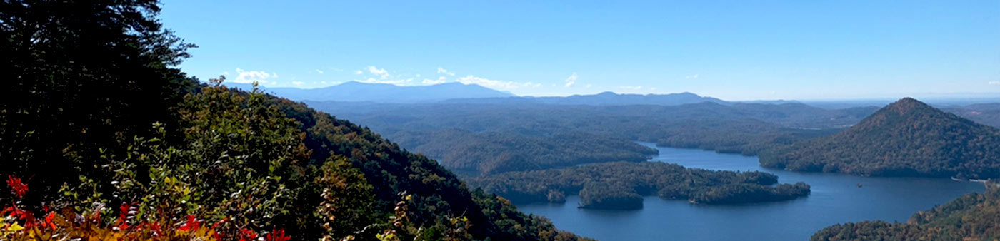 mountain vista of cherokee national forest and lakes