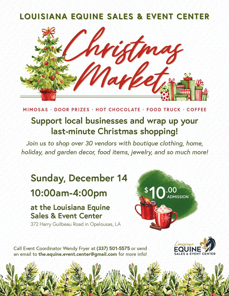 Thumbnail for Bring the Whole Family to the Louisiana Equine Center Christmas Market!