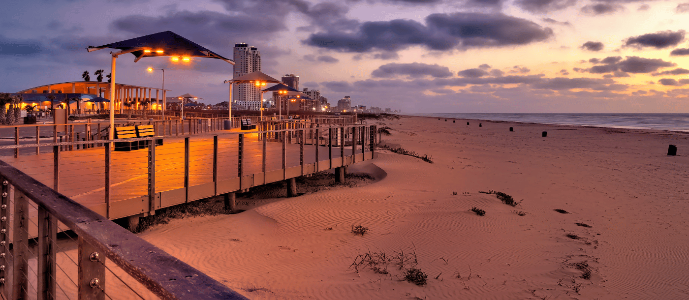 aerial view of beach and ocean