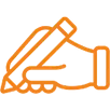 hand holding pen icon