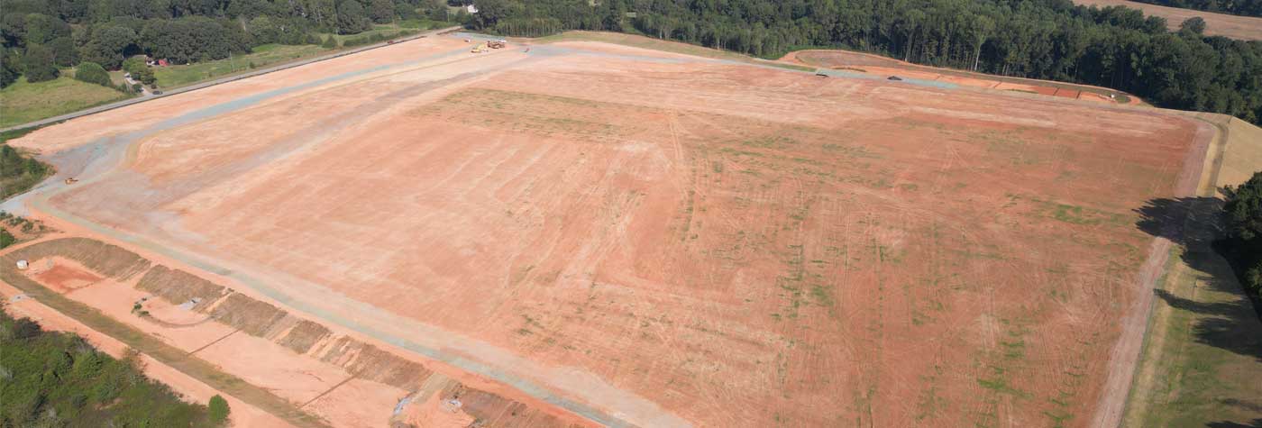 aerial view of a Pad Ready Site in Oconee County, SC