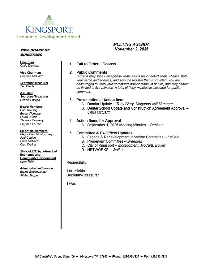 KEDB Agenda November 3